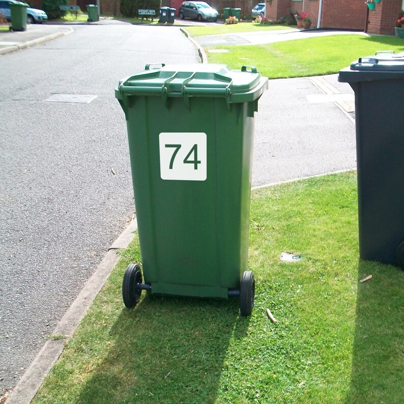 Customised Wheelie Bin Numbers Square Etsy