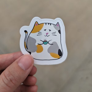 Chonky Coffee Cat sticker