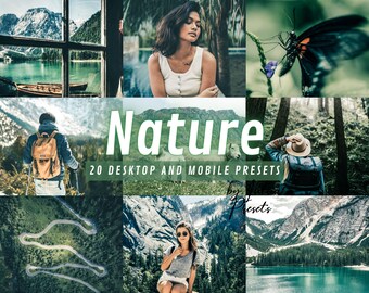 20 NATURE Mobile Lightroom Presets Desktop, Earth Tones Preset, Outdoor and Landscape Presets, Green Nature Presets, Travel Photo Presets