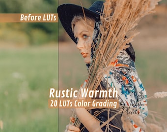 20 Autumn LUTs Pack for DaVinci Resolve & Final Cut Pro - Rustic Warmth Video Color Grading Presets, Professional Cinematic Look Up Tables