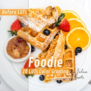 20 FOODIE Video LUTs Presets, Food LUTs Color Grading, Premiere Pro LUTs for Video, Final Cut Pro Video Editing LUTs, Tasty After Effect LUT