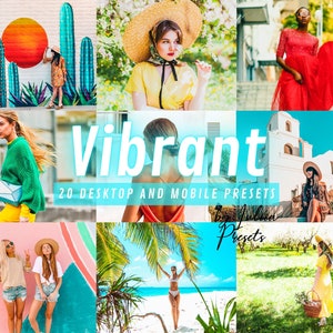 20 Lightroom Mobile Presets Desktop VIBRANT Bright Summer Preset Vivid Color Pop Presets Lifestyle Beach LR Mobile Presets Instagram Filters