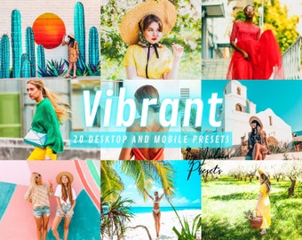 20 Lightroom Mobile Presets Desktop VIBRANT Bright Summer Preset Vivid Color Pop Presets Lifestyle Beach LR Mobile Presets Instagram Filters