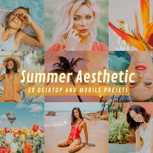 20 SUMMER AESTHETIC Lightroom Presets, Lightroom Mobile Presets, Mobile Lightroom Presets Lightroom Presets Desktop, Instagram Photo Filters