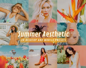 20 SUMMER AESTHETIC Mobile Lightroom Presets, Desktop Presets Lightroom, Pastell Preset Sommer, Beach Instagram Presets, Reisefotofilter