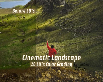 20 Outdoor Travel LUTs Bundle for Final Cut Pro, Adobe Premiere, Enhance Landscape Videos, Cinematic Color Grading Presets Hiking Adventure