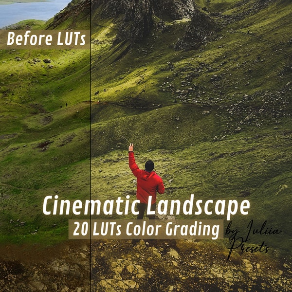 Lot de 20 LUT de voyage en plein air pour Final Cut Pro, Adobe Premiere, vidéos de paysages améliorés, préréglages cinématographiques d'étalonnage des couleurs Randonnée aventure