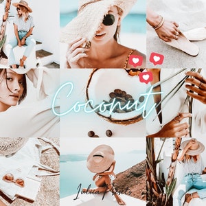 20 Summer LUTs COCONUT, Adobe Premiere Pro LUTs Pack, Video Editing Cinematic Luts Final Cut Pro, Summer Video Presets for DaVinci Resolve, Image 3