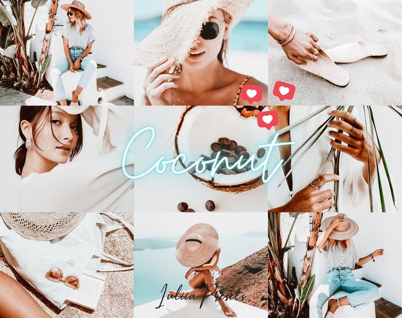 20 Summer LUTs COCONUT, Adobe Premiere Pro LUTs Pack, Video Editing Cinematic Luts Final Cut Pro, Summer Video Presets for DaVinci Resolve, Image 3