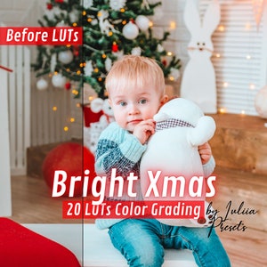 20 Bright Christmas Video Editing LUTs - Winter Color Grading Packs for Premiere, DaVinci Resolve & CapCut Filters