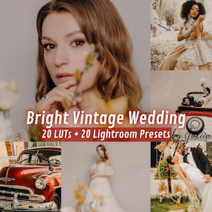 Wedding Capcut Color Grading LUTs for Video, BRIGHT VINTAGE WEDDING Lightroom Presets & Photoshop Presets, LUTs Video Editing for Final Cut