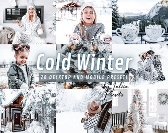 20 Mobile LIGHTROOM Presets, COLD WINTER Lightroom Presets Mobile & Desktop, Clean Instagram Winter Presets Snow Holiday Lr Mobile Presets
