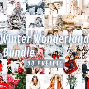 80 WINTER WONDERLAND Lightroom Presets Mobile & Desktop, Instagram Cold Winter Snow Presets Bundle Christmas Xmas Holiday Family Preset Pack