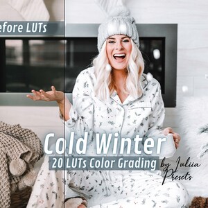 20 Cold Winter LUTs - Premiere Pro Presets, Film LUTs for Snowy Video Editing, Winter Video Filters for DaVinci Resolve & Affinity