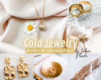 Gold Jewelry Lightroom Mobile Presets & LUTs Premiere Pro Video Color Grading, Photo and Video Presets Desktop, Final Cut Pro Video Editing