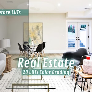 20 REAL ESTATE Presets LUTs for Video & Photo, Final Cut Pro LUTs, Indoor Color Grading, Video LUTs Premiere Pro, Interior Photoshop Filters