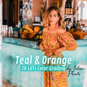 20 Teal & Orange LUTs Pack - Filmische Look-Up-Tables für DaVinci ReSole, Final Cut Pro, Summer Professional Video Color Grading Presets