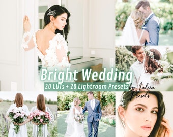 Bright WEDDING Presets LUTs, Lightroom Mobile PRESETS Video Color Grading, Photoshop Presets Video Filters, Video Editing LUT Desktop Preset