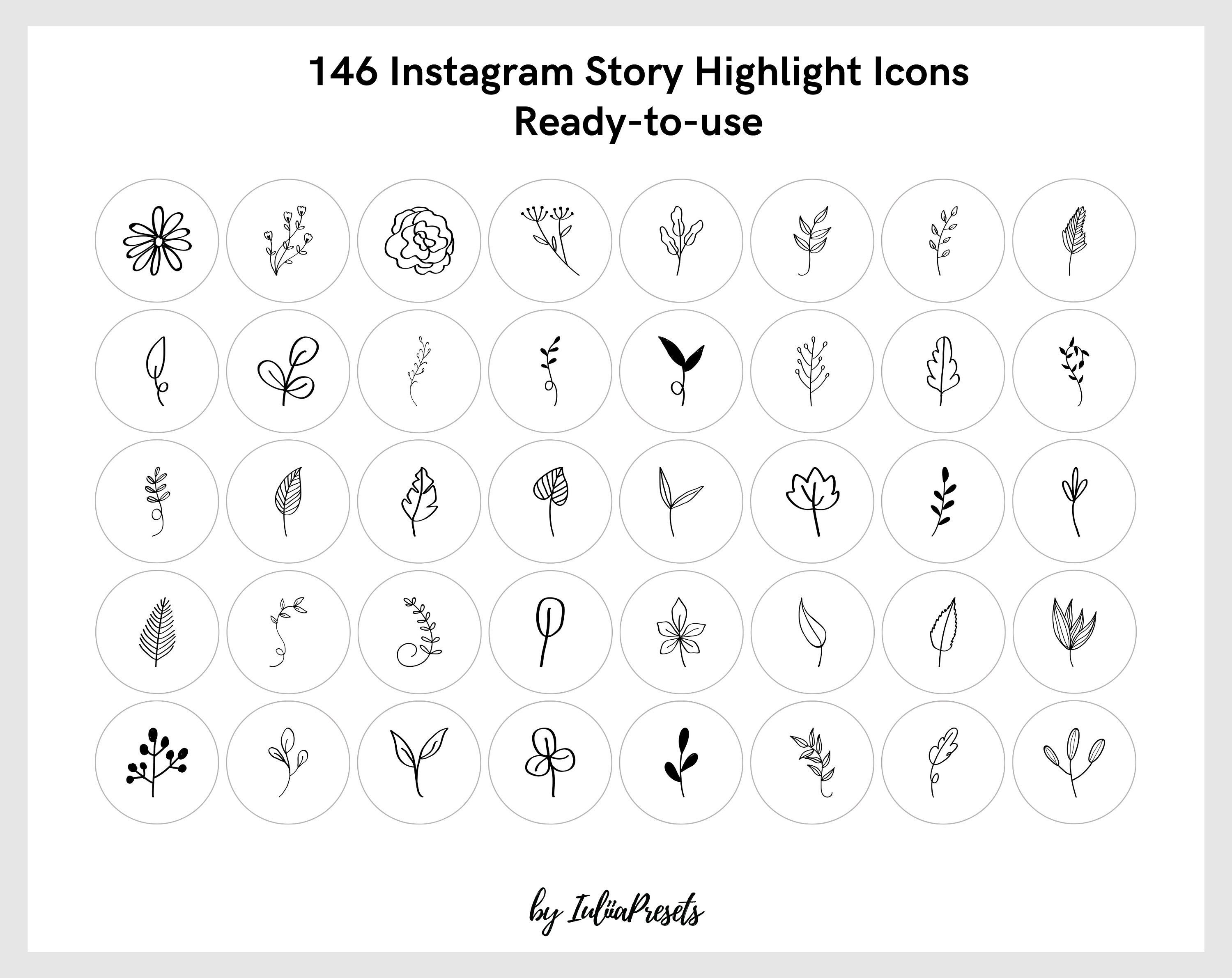 146 Instagram Story Highlight Icons HAND DRAWN PACK Hand | Etsy