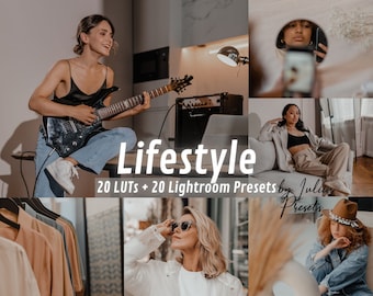 Lifestyle Presets Lightroom Mobile & LUTs Video Presets, Cube Video Filters and Film Color Grading, Cinematic Video Editing LUTs Pack