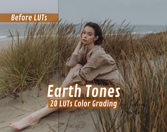 20 Cinematic LUTs Pack for Video Editing - Earth Tones, Warm Wedding & Outdoor Look Up Table - Ideal for Premiere, DaVinci Resolve, FCPX