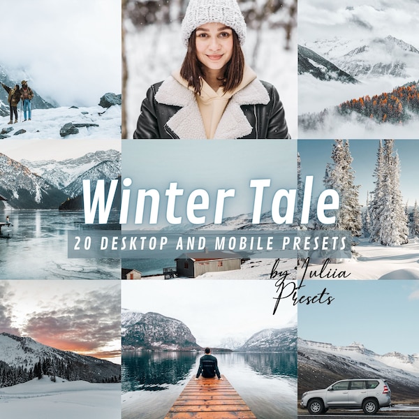 20 WINTER TALE LIGHTROOM Presets Desktop, Winter Presets Lightroom Mobile, Snow Outdoor Presets, Winter Landscape Presets, Lr Mobile Presets