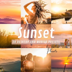 20 ajustes preestablecidos de Lightroom para móviles, escritorio, ATARDECER, Atardecer brillante, Naturaleza, Ajustes preestablecidos, Fotos de viajes, Paisajes, Amanecer, Hora dorada, Ajustes preestablecidos de LR para móviles