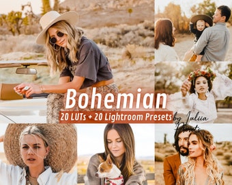 Bohemian PRESETS LIGHTROOM Mobile & Video LUTs Boho Film Color Grading, Cinematic Video Editing, Warm Video Filters, LUTs for Video Presets