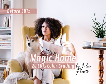 20 Indoor LUTs Premiere MAGIC HOME, Affinity LUTs for Final Cut Pro, Premiere Pro LUTs Pack, Film LUT Video Presets, Davinci Resolve LUTs