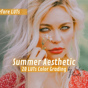 20 Sommerästhetische LUTs für die Videobearbeitung, kinoreife Color Grading Filter für VN, FCPX, CapCut,Vibrant Bundle für Filmora, Premiere Pro