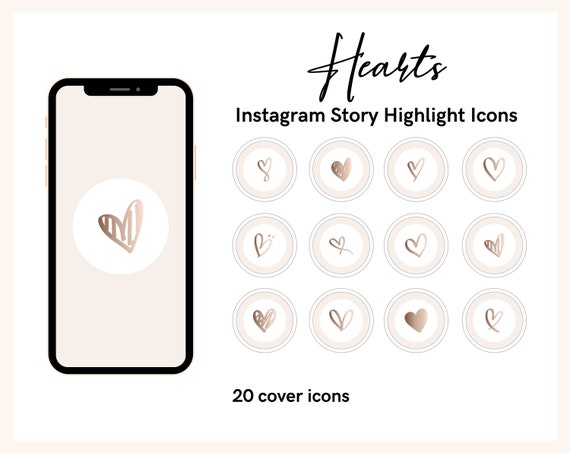 Instagram Story Highlight Icons Hearts Instagram Highlights Etsy