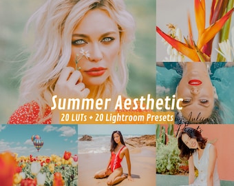 SUMMER AESTHETIC Video LUTs Premier Pro Presets & Beach Lightroom Mobile Presets Desktop, Reise Color Grading Helle Videobearbeitung LUTs