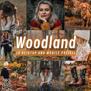 20 WOODLAND Ajustes preestablecidos de Lightroom para móviles de escritorio, Ajustes preestablecidos de fotos de bosque melancólico de madera Ajustes preestablecidos de bosque cálido Ajustes preestablecidos de paisaje de Instagram Ajustes preestablecidos de Lightroom para móviles de LR