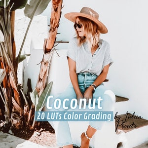 20 Sommer LUTs COCONUT, Adobe Premiere Pro LUTs Pack, Videobearbeitung Kinetische Luts Final Cut Pro, Sommer Video Presets für DaVinci Relösung