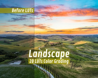 20 LANDSCAPE LUT Pack for Final Cut Pro, Affinity LUTs Premiere, Video Presets for Premiere Pro LUTs, Video Editing and Film LUT Cinematic