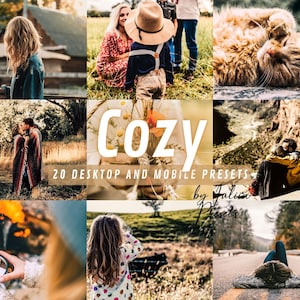 20 Mobile Lightroom Presets Desktop COZY, Glow Moody Home Warm Presets Autumn Bright Fall Presets Rustic Photo Cozy Family LR Mobile Presets