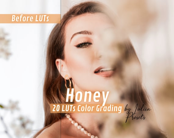 20 Warm Film Look LUTs, Honey Color Grading Presets for Premiere Pro, DaVinci Resolve & Final Cut Pro, Cinematic Video LUT Pack