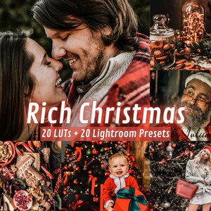 RICH CHRISTMAS Lightroom Mobile Presets & Color Grading LUTs Video Editing, Xmas Photoshop Presets, Winter Christmas Video LUTs Presets VN