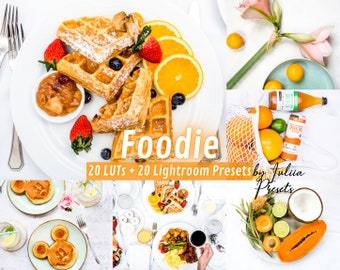 Food Lightroom Blogger Presets FOODIE & Food Video LUTs Color Grading Photoshop Presets, Bright Product Photo Presets LUTs for Video Editing