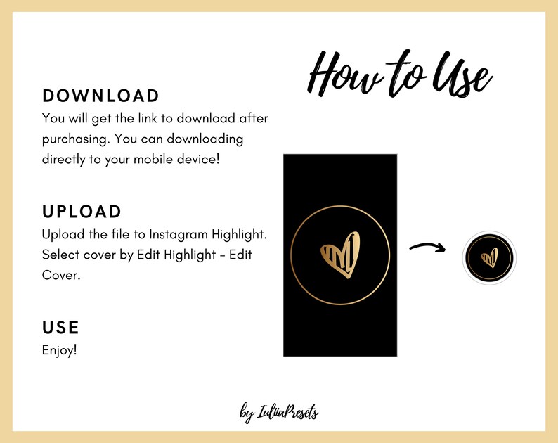 Black Instagram Story Highlight Icons HEARTS Instagram | Etsy