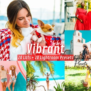 VIBRANT Colour Grading LUTs PRESETS Lightroom, Bright Video Filters Final Cut Pro, Adobe Photoshop, Premiere Pro, Cinematic Video LUTs Pack