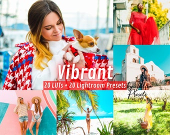 VIBRANT Colour Grading LUTs PRESETS Lightroom, Bright Video Filters Final Cut Pro, Adobe Photoshop, Premiere Pro, Cinematic Video LUTs Pack