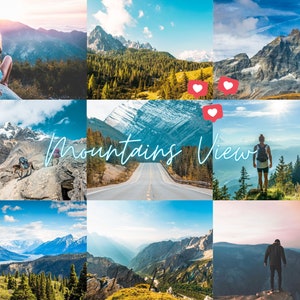 20 Mobile Lightroom Presets Desktop MOUNTAINS VIEW, Bright Nature Preset Best Outdoor Landscape Presets Insta Travel Photo LR Mobile Presets image 7