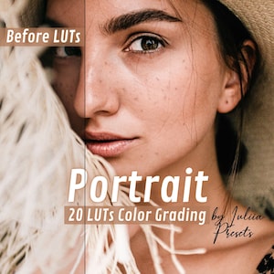 20 PORTRAIT Video LUTs & Premiere Pro Presets, Photoshop Presets und Skin Video Filter, Affinity LUTs Pack Videobearbeitung für Final Cut Pro
