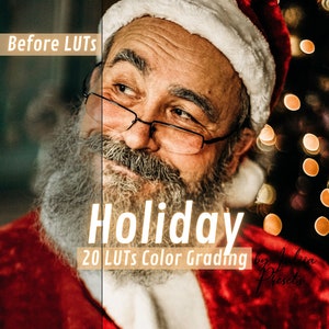 20 Holiday Video LUTs for Premiere Pro & Photoshop | Film Editing Presets, LUTs for Adobe, Affinity, Easy Video Enhancements