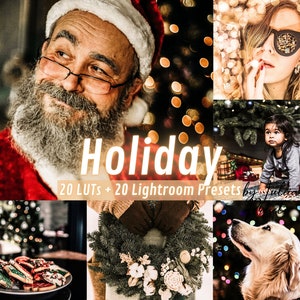 Holiday Premiere Pro LUTs for Video & Photo Presets Lightroom, Christmas Photoshop Presets, Affinity Photo Presets, Winter Color Grading