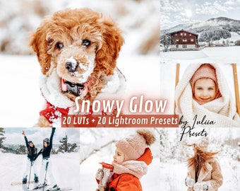 Snowy Glow Premiere Pro FCP LUT:er och Lightroom-förinställningar, Winter Final Cut Pro-videofilter, färggradering Capcut LUT:er, fotovideo-LUTS