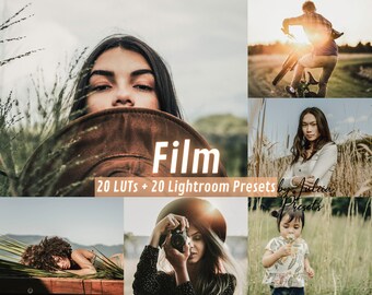 フィルムLUTとプリセット、クリエイティブなビデオ編集のためのシネマティックなビンテージLUT、Lightroom、CapCut、Premiere、Final Cut Proアプリでレトロな雰囲気を追加