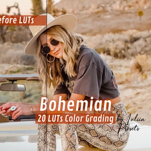 20 BOHEMIAN Video LUTs, Film LUT for Video Editing, Video Presets Boho LUTs and Wedding LUTs Pack, Bohemian LUTs & Warm LUTs Video Filters
