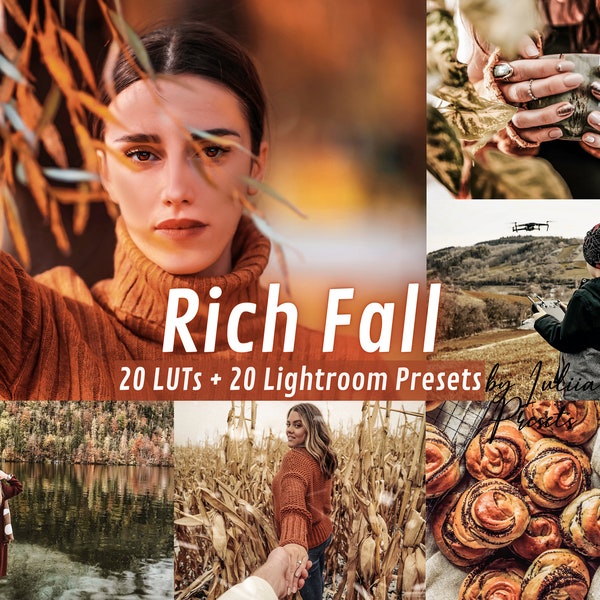 Rich Fall Lightroom Mobile Presets & Cinematic LUTs Video Presets, Warm LUTs For Video Autumn Lightroom Presets Desktop, Video LUTs Premiere